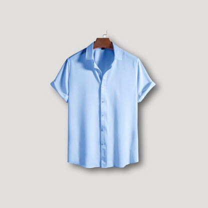 Casual Korte Mouw Button Up Kraag Shirt Mannen