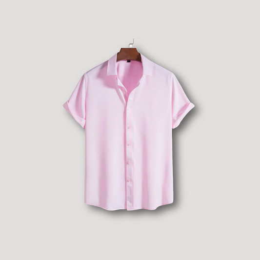 Casual Korte Mouw Button Up Kraag Shirt Mannen