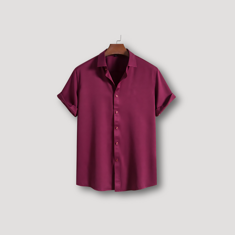 Casual Korte Mouw Button Up Kraag Shirt Mannen