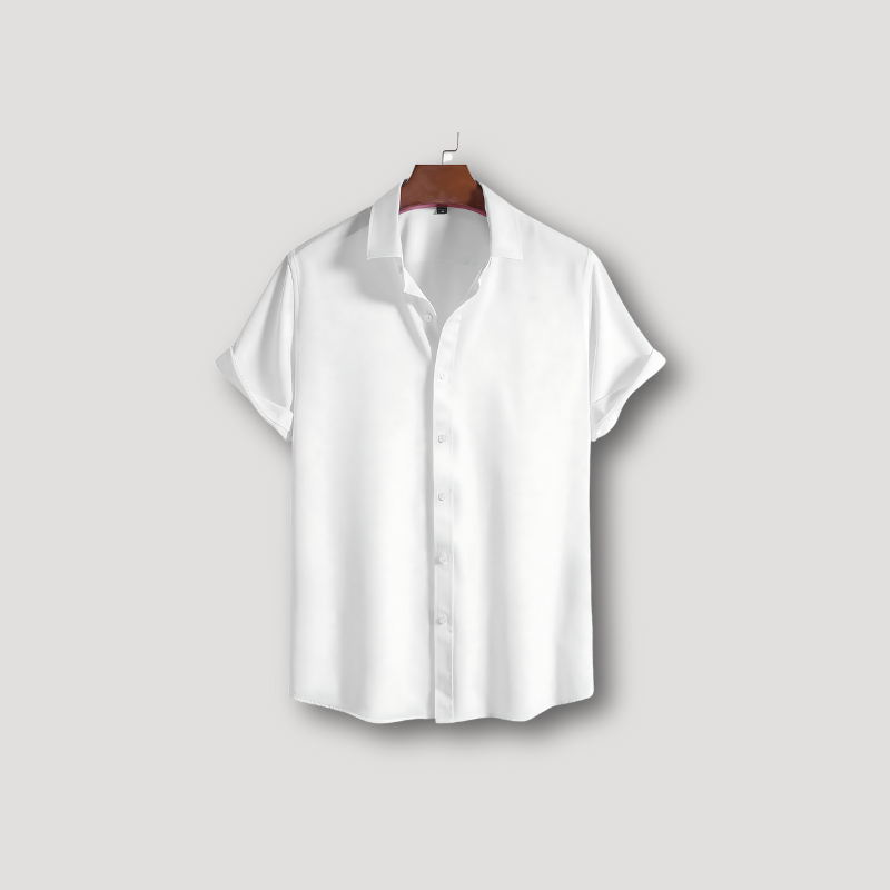 Casual Korte Mouw Button Up Kraag Shirt Mannen