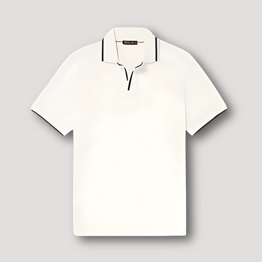 Kontrast Trim Open Collar Korte Mouw Klassiek Polo Shirt