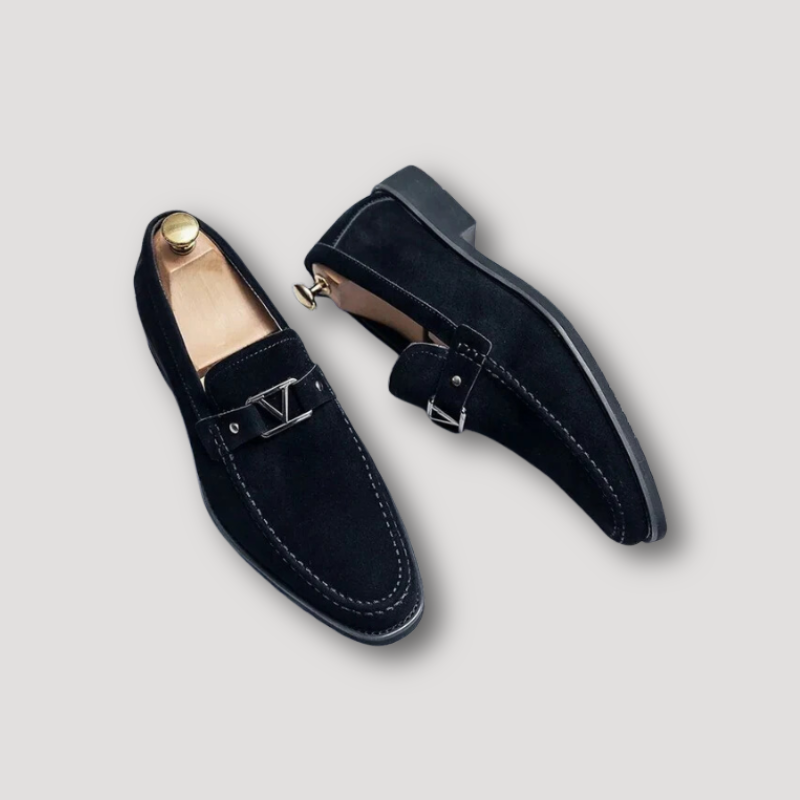 Casual Suède Leer V Metallic Schoenen Loafers Mannen