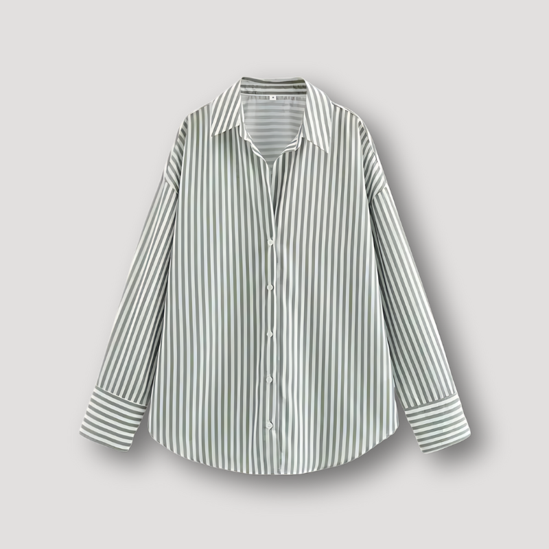 Loose Fitting Lange Mouw Button Down Collar Shirt