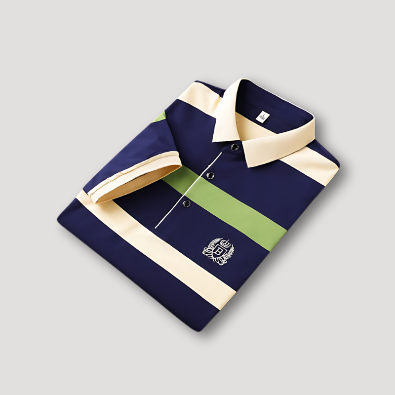 Zomer Korte Mouw Driekleur Streep Polo Shirt