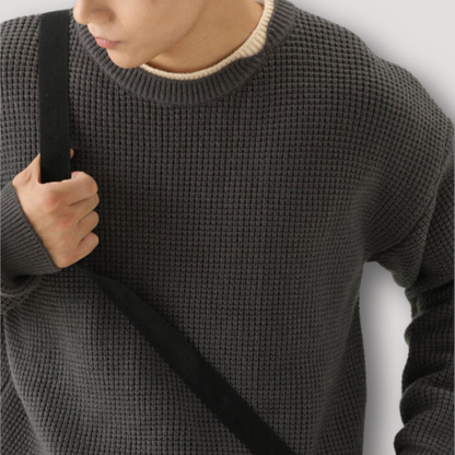 Casual Wafel Textuur Knitted Sweater