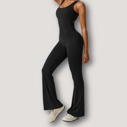 Fitness Form Fitting Driehoekige Rug Cut Out Slim Fit Jumpsuit