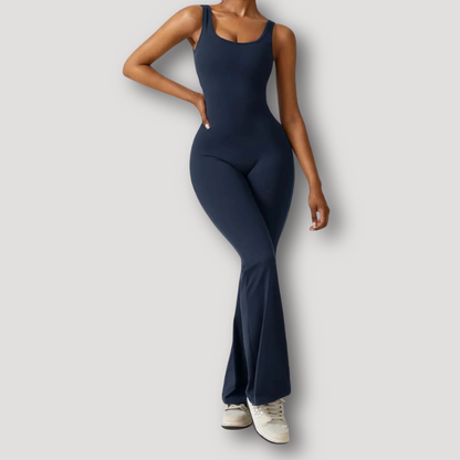 Fitness Form Fitting Driehoekige Rug Cut Out Slim Fit Jumpsuit