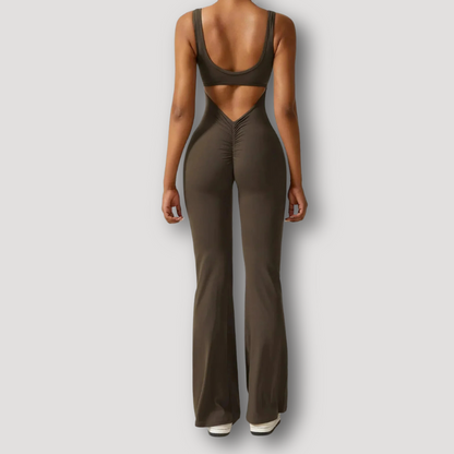 Fitness Form Fitting Driehoekige Rug Cut Out Slim Fit Jumpsuit