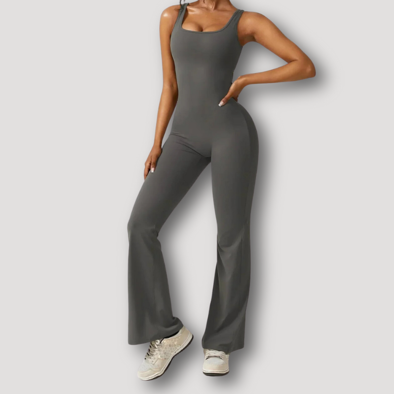 Fitness Form Fitting Driehoekige Rug Cut Out Slim Fit Jumpsuit