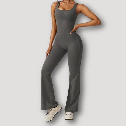 Fitness Form Fitting Driehoekige Rug Cut Out Slim Fit Jumpsuit