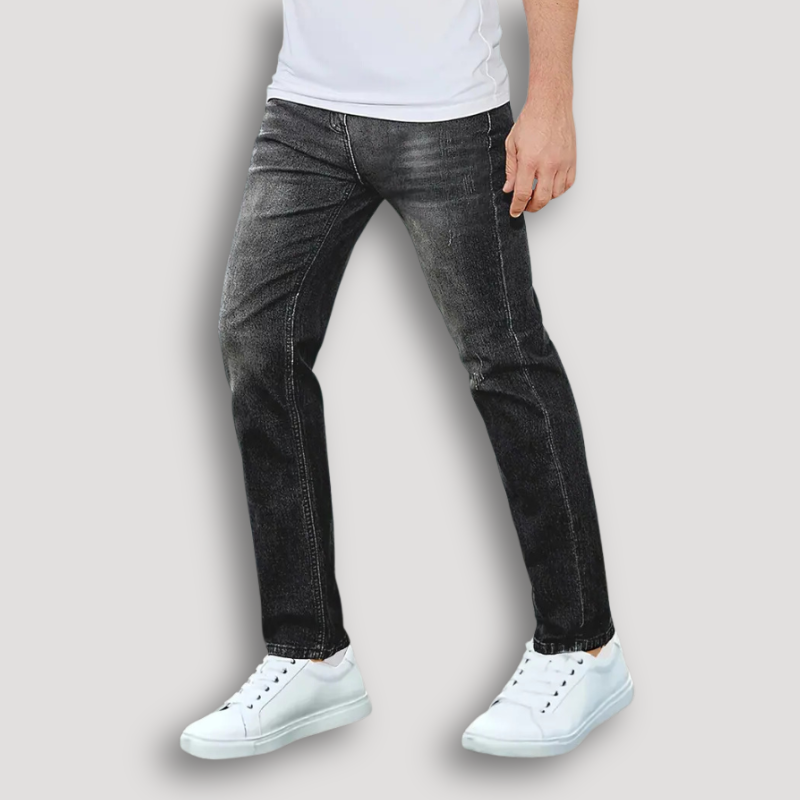 Washed Vervaagd Slim Fit Distressed Denim Jeans