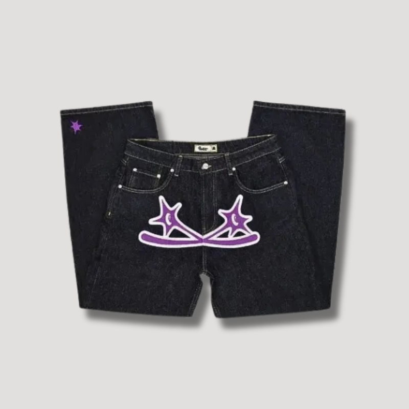 Y2K Protect Spike Denim Jeans - Loose fit baggy streetwear