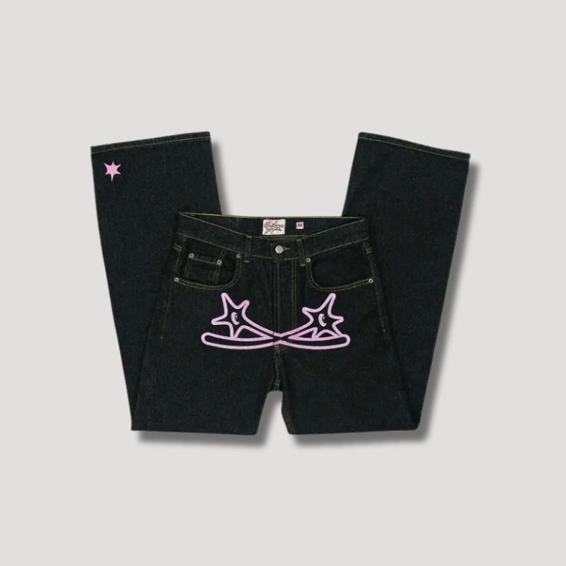 Y2K Protect Spike Denim Jeans - Loose fit baggy streetwear