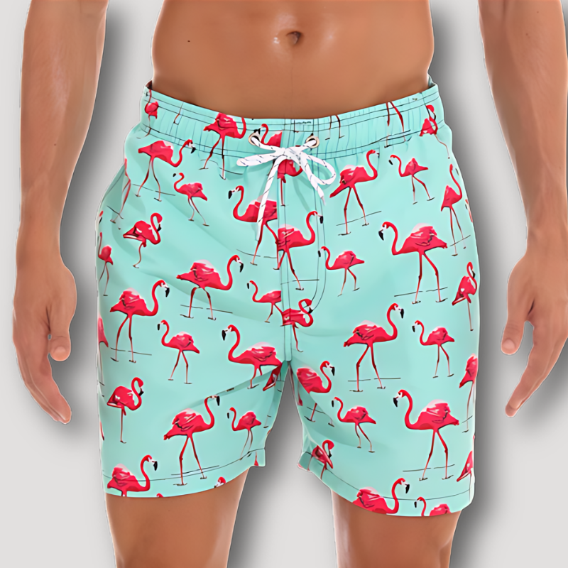 Zomer Strand Vibrant Print Trekkoord Zwem Broek Heren