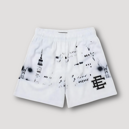 Bold Grafisch Afdrukken Sportief Mesh Shorts