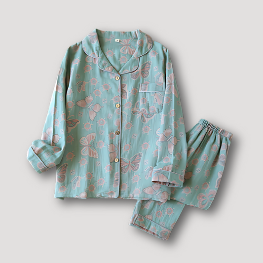 Vibrant Gebloemd Patroon Pyjama Set Vrouwen