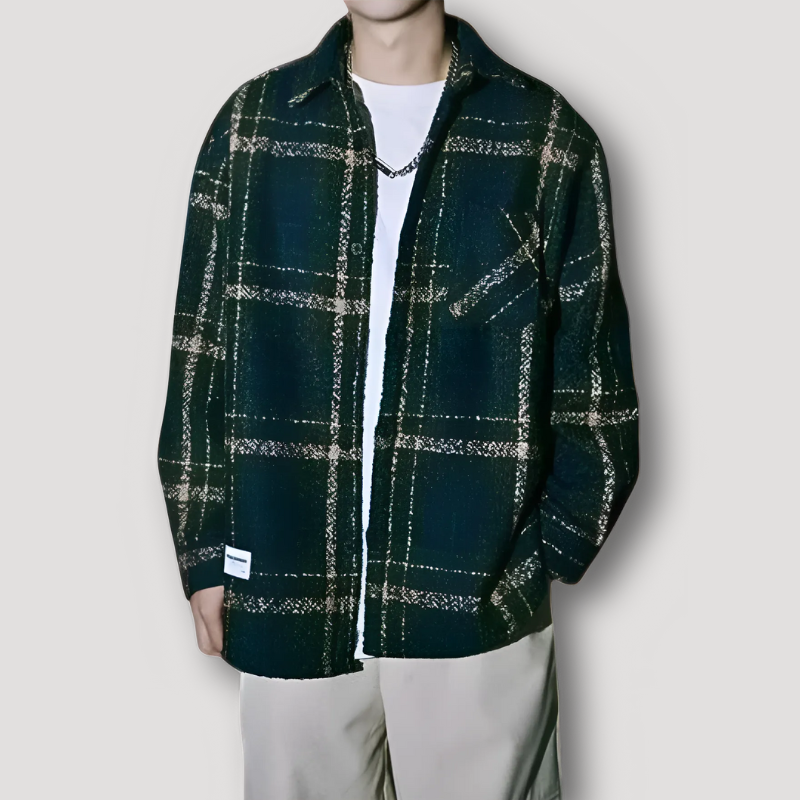 Oversized Geruit Patroon Button Up Lange Mouw Flannel Shirt