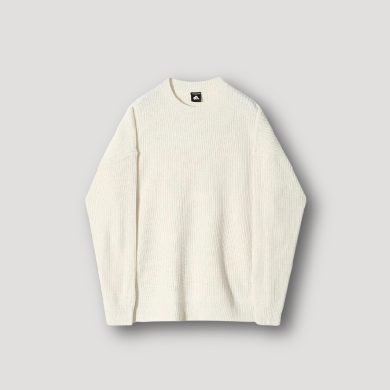 Casual Zachte Ribgebreide Crew Neck Trui