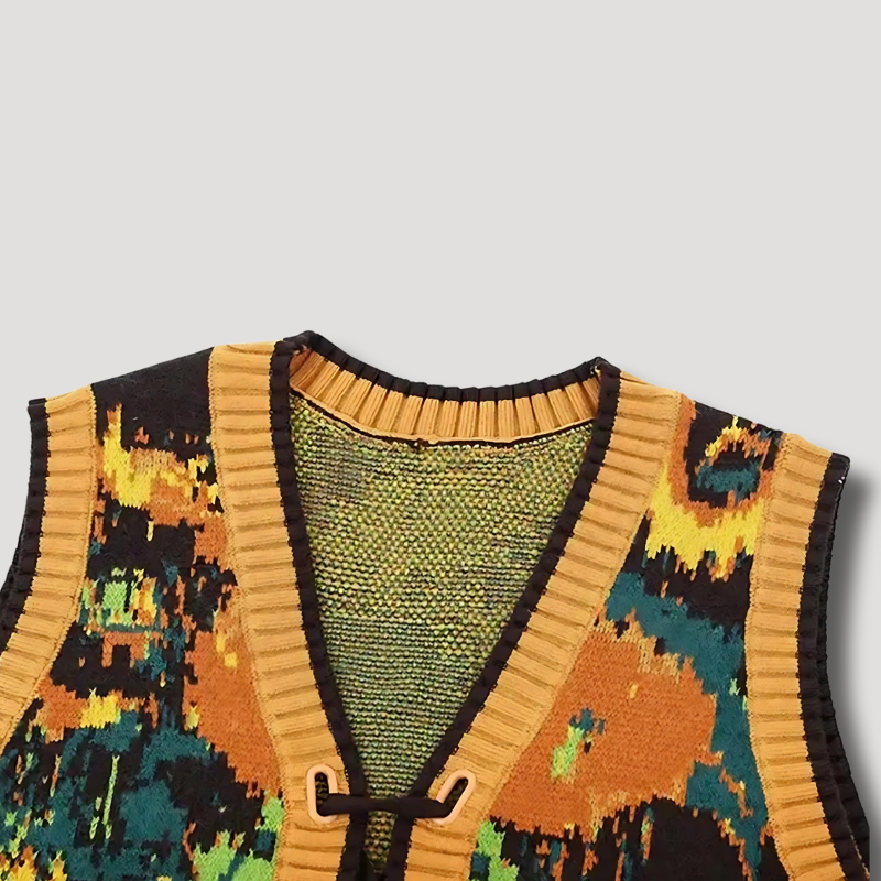 Gebreid Sunflower Lace-up Y2K Streetwear Vest