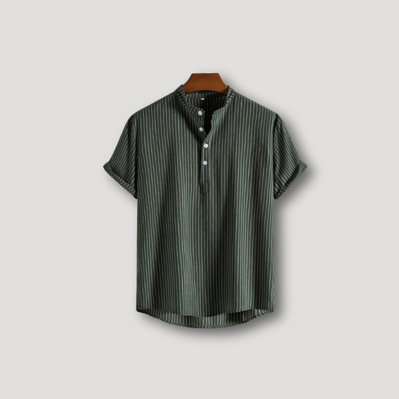 Verticaal Gestreept Patroon Henley Shirt