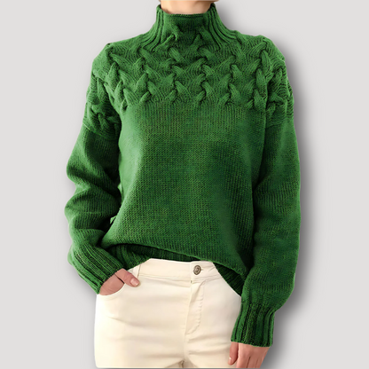 Chunky Knit Mock Turtleneck Wol Oversized Trui Dames