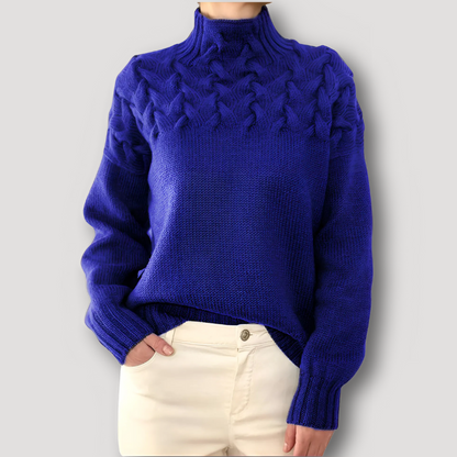 Chunky Knit Mock Turtleneck Wol Oversized Trui Dames