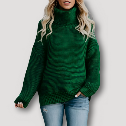 Grof Slap Gebreid Turtle Neck Sweater Dames