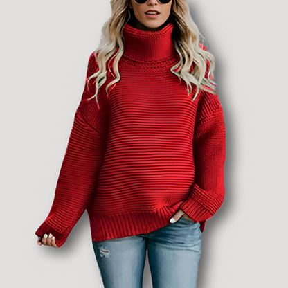 Grof Slap Gebreid Turtle Neck Sweater Dames