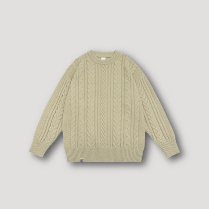 Cable Twist Ribgebreid Crew Neck Trui