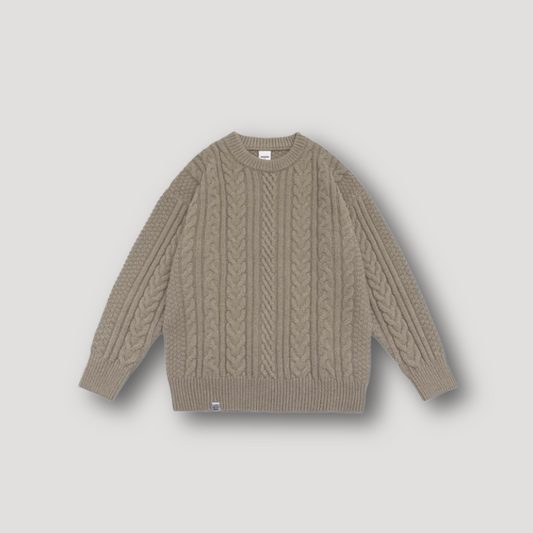 Cable Twist Ribgebreid Crew Neck Trui