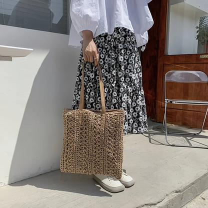 Geweven Stro Crochet Raffia Tas Boho Tote