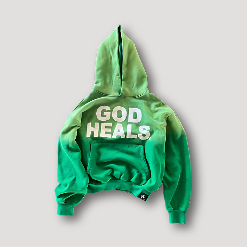 GOD HEALS Bold Leter Afdrukken Grote Hoodie