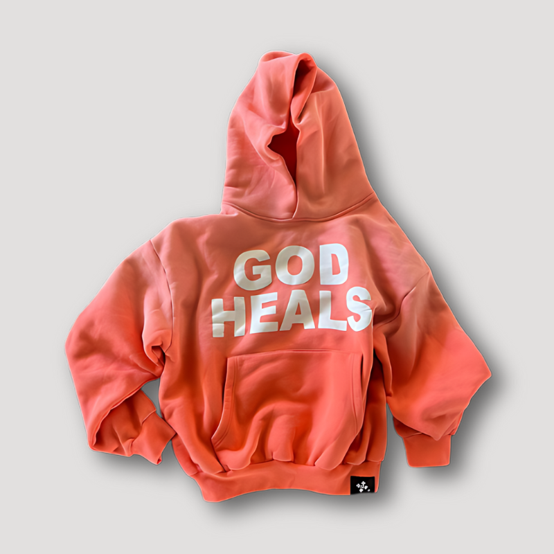 GOD HEALS Bold Leter Afdrukken Grote Hoodie