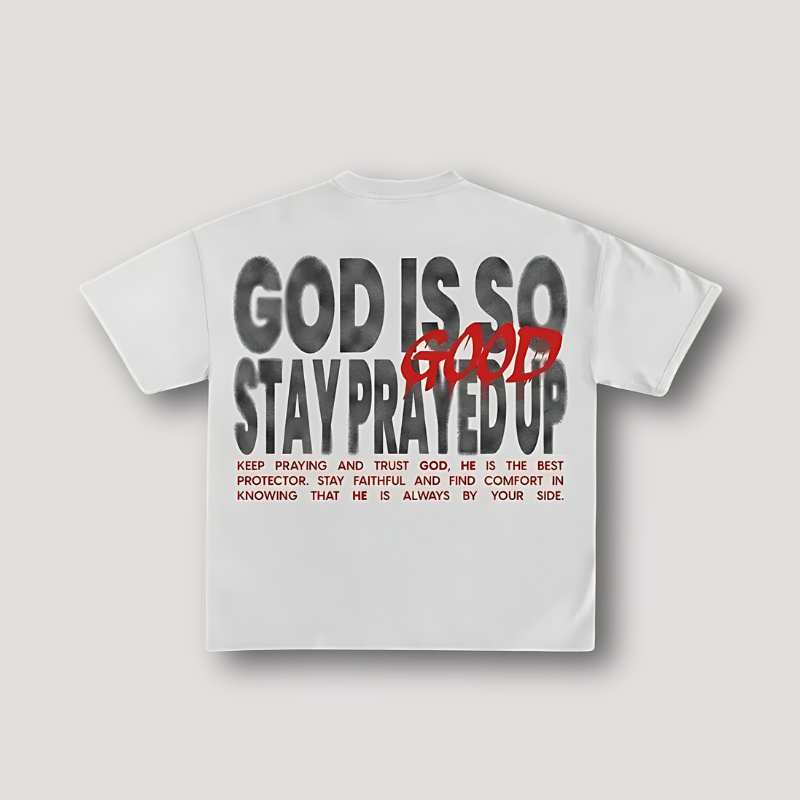 Biblical Quotes "GOD IS SO GOOD" Korte Mouw Wit T-shirt