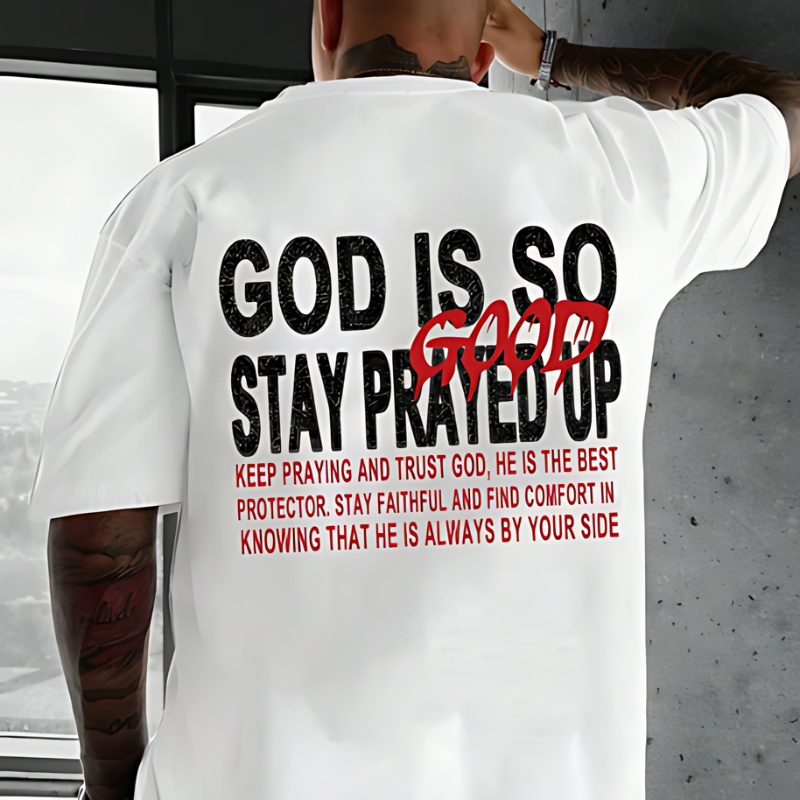 Biblical Quotes "GOD IS SO GOOD" Korte Mouw Wit T-shirt