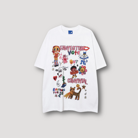 Fanyestore Convivial Grappig Grafisch T-shirt