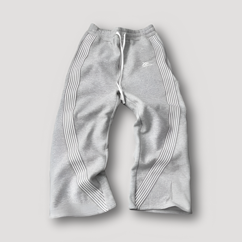 Grijs Baggy Wit Zijstrepen Joggingbroek Heren