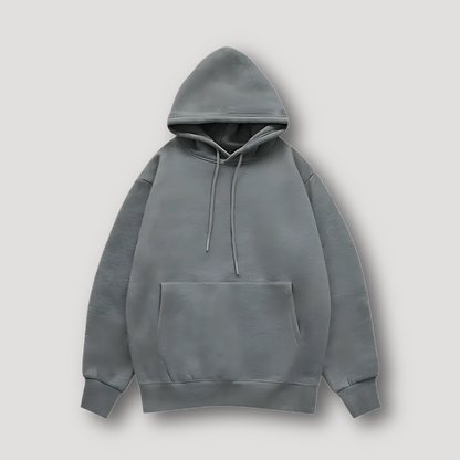 Klassiek Zacht Fleece Oversized Minimalistisch Hoodie Grijs