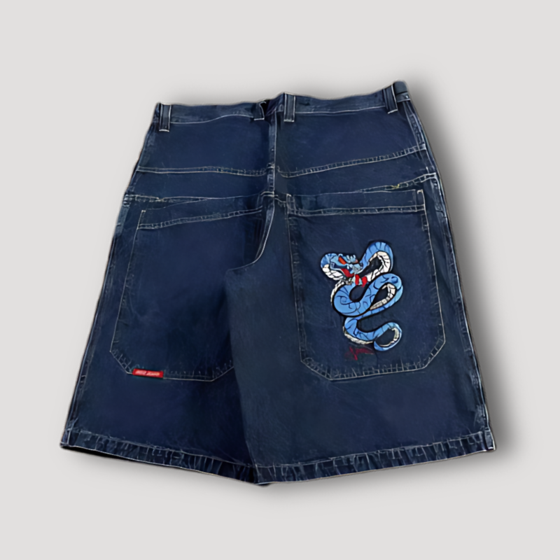 Persoonlijk Borduurwerk Patches Wide Leg Denim Jorts