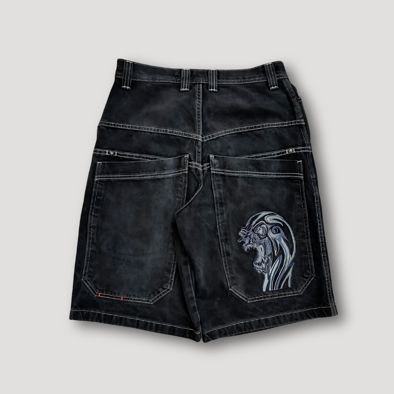 Persoonlijk Borduurwerk Patches Wide Leg Denim Jorts