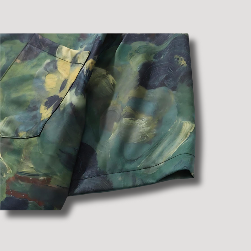 Groen Bloem Olieverfschilderij Hawaiian Shirt