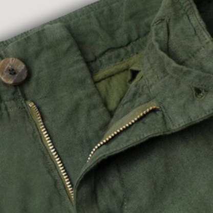 Casual Groene Chino Linnen Broek Heren