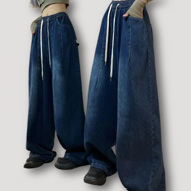 Y2k Grunge Gewassen Baggy Hoge Taille Jeans