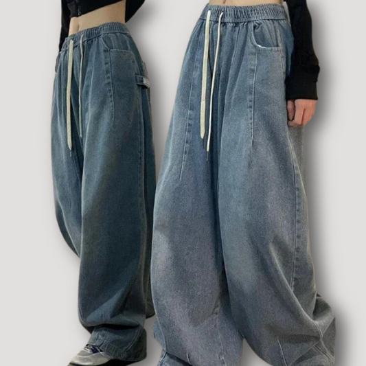 Y2k Grunge Gewassen Baggy Hoge Taille Jeans