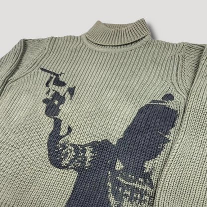 Y2K Sagittarius Sweater -  Knitted turtleneck streetwear