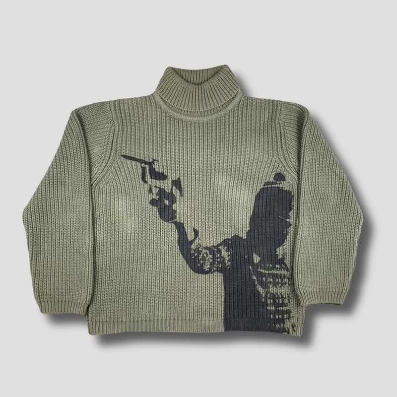 Y2K Sagittarius Sweater -  Knitted turtleneck streetwear