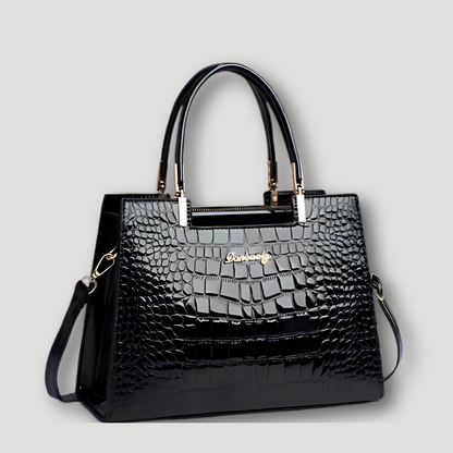 Krokodil Patroon Patent Leren Boxy Handbag Vrouwen