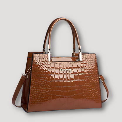 Krokodil Patroon Patent Leren Boxy Handbag Vrouwen