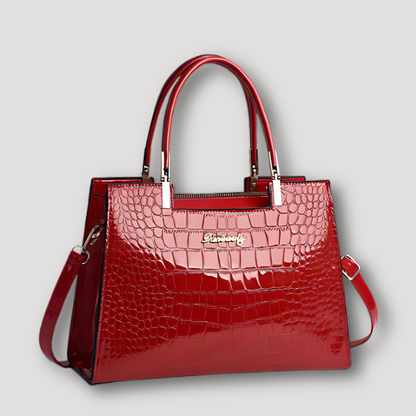 Krokodil Patroon Patent Leren Boxy Handbag Vrouwen