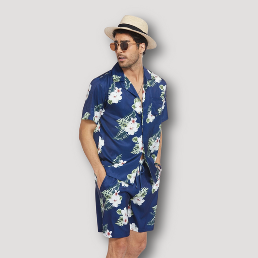 Hawaii Set Kraag Shirt en Korte Broek Zomer Outfit